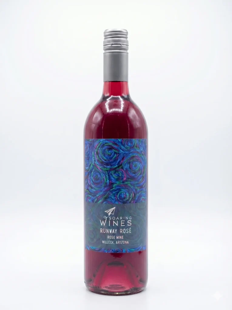 Runway Rose Arizona bottle - Soaring Wines, Willcox Arizona